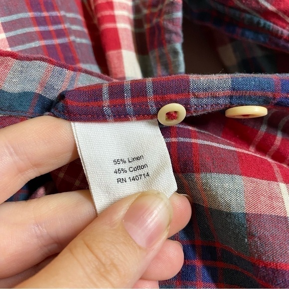 Alex Mill Linen Blend Plaid Button Up Shirt Size XS - Picture 9 of 9